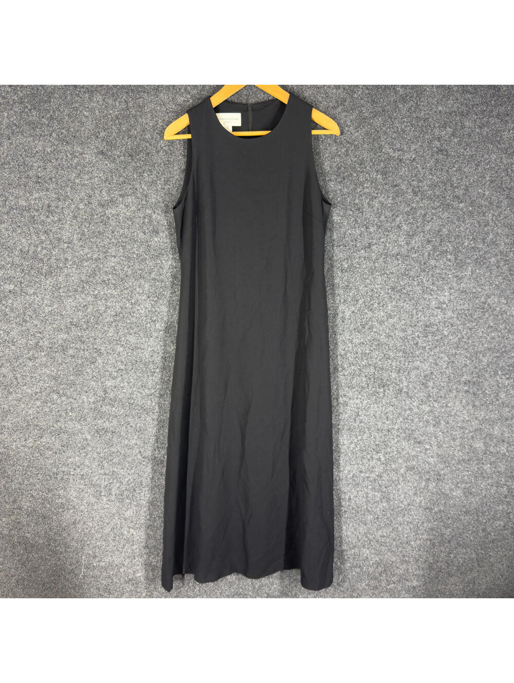 Evan Picone Dress Women 10 Black Maxi Long Zipper Lined Sleeveless Round Neck